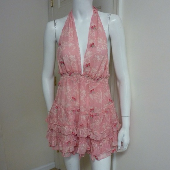 NWT Love Shack Fancy Cherry Pink Quintelle Dress Medium - Picture 7 of 7